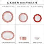 ROSENTHAL Francis Carreau Rouge 12 Kişilik Yemek Seti 51 Prç - Görsel 2
