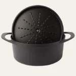 POT ART Stone Siyah Derin Döküm Tencere 24 cm Mat Siyah - Görsel 3