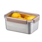 LocknLock Paslanmaz Çelik Fırın & Saklama Kabı Dörtgen Kilitli 1.5 Lt - Kahverengi(LST606) - Görsel 2