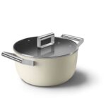 SMEG Cookware 50's Style Krem Tencere Cam Kapaklı 4,6 Lt CKFC2411CRM