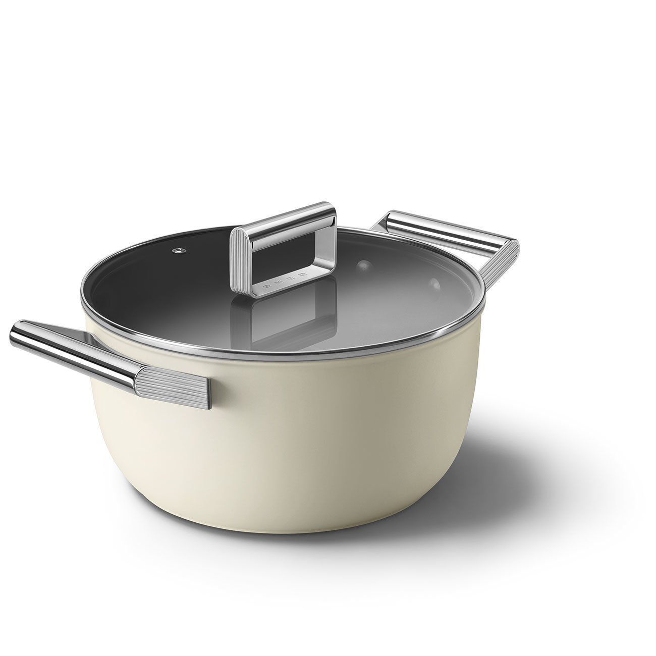 12.jpg SMEG Cookware 50's Style Krem Tencere Cam Kapaklı 4,6 Lt CKFC2411CRM - Görsel 1