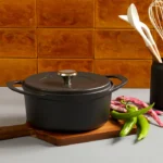 POT ART Stone Siyah Derin Döküm Tencere 24 cm Mat Siyah - Görsel 5