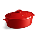 Emile Henry Ateşe Dayanıklı Tencere Oval 6 lt Kırmızı 344560