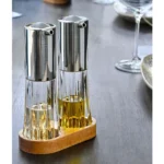 Adhoc Menage Crystal Yağdanlık Set 2p Ahşap Tepsi 18C BE42 - Görsel 4