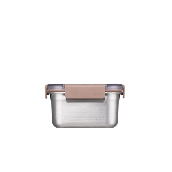 LocknLock Paslanmaz Çelik Fırın & Saklama Kabı Dörtgen Kilitli 520 ml - Kahverengi(LST602)