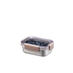 LocknLock Paslanmaz Çelik Fırın & Saklama Kabı Dörtgen Kilitli 310 ml - Kahverengi(LST601) - Görsel 2