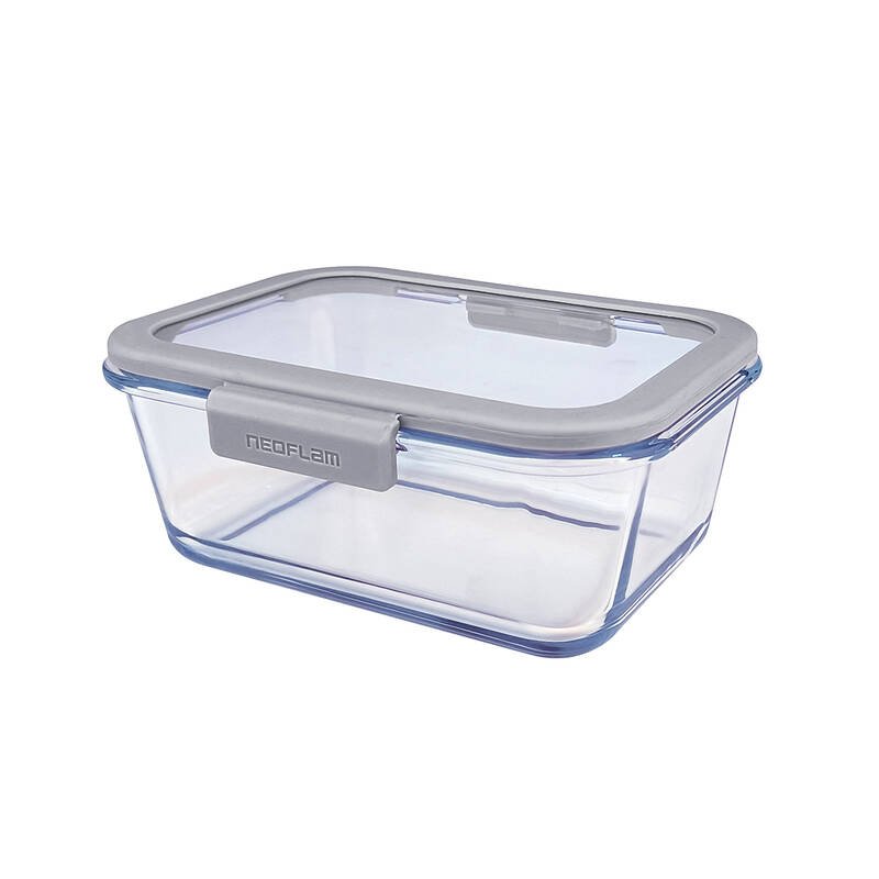 19-1-6.jpg Neoflam FİKA GLACE CAM SAKLAMA KABI 800ML GRİ - Görsel 1