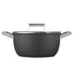 SMEG Cookware 50's Style Siyah Cam Kapaklı 24 cm Tencere CKFC2411BLM