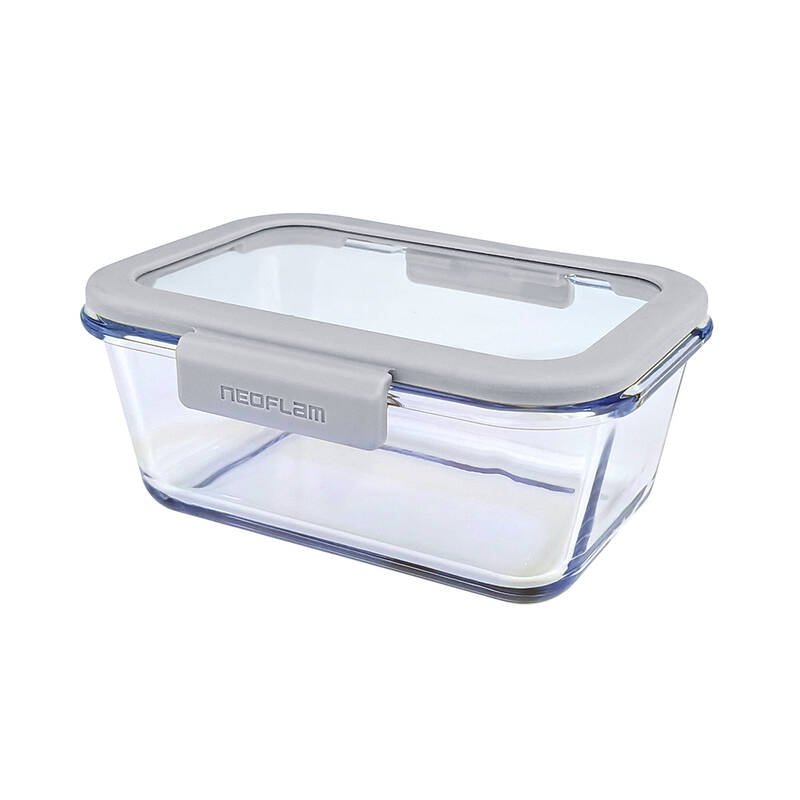 20-1-9.jpg Neoflam FİKA GLACE CAM SAKLAMA KABI 1200ML GRİ - Görsel 1