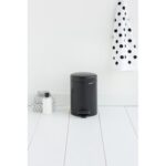 BRABANTİA NEWICON MATT BLACK PEDALLI ÇÖP KUTUSU 3L 113321 - Görsel 2