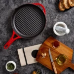 POT ART Magma Izgara Döküm Tava 28 cm Parlak Kırmızı - Görsel 4