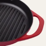 POT ART Magma Çift Kulplu Izgara Döküm Tava 30 cm Parlak Kırmızı - Görsel 2