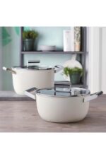 SMEG Cookware 50's Style Krem Tencere Cam Kapaklı 26 Cm 7,7 Lt CKFC2611CRM - Görsel 2