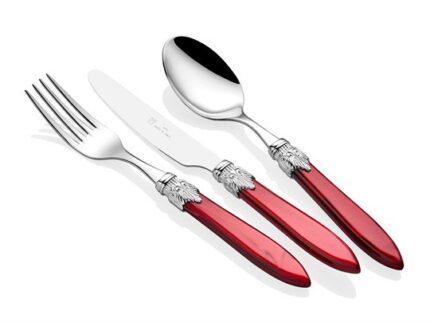 RİVADOSSİ LAURA CHROME BORDO 75 PARÇA ÇATAL BIÇAK SETİ