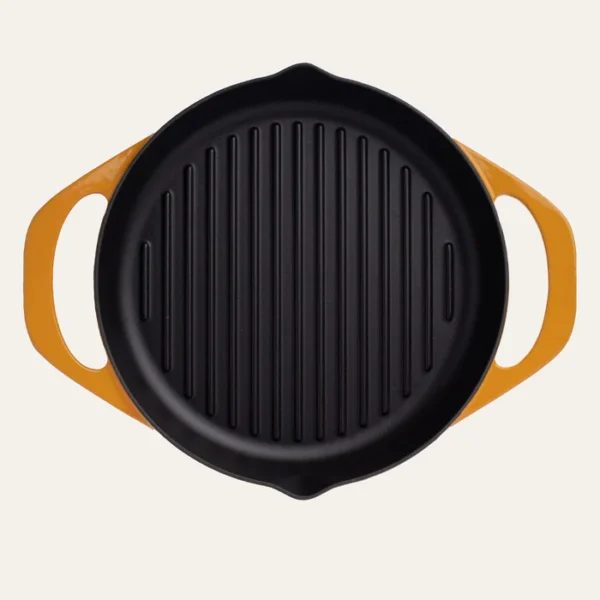 POT ART Sunset Çift Kulplu Izgara Döküm Tava 30 cm Parlak Sarı