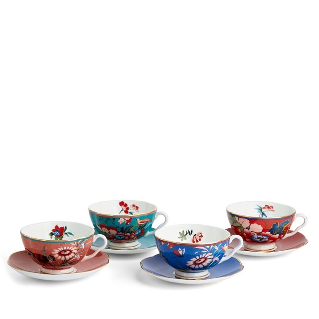28-1-2.jpg WEDGWOOD Paeonia Blush Çay Fincanı ve Tabağı 4 lü Set - Görsel 1