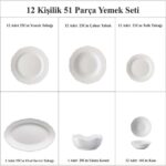 Hutschenreuther Maria Theresia Weiss 12 Kişilik Yemek Seti 51 Prç - Görsel 6