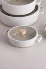 NEOFLAM FİKA CAM KAPAKLI ALÜMİNYUM SAHAN 20CM BEJ D-NEOF120SH - Görsel 2