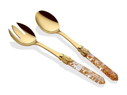 41-2-1.jpg RİVADOSSİ LUNA ORO SALATA SERVİS SETİ - Görsel 1