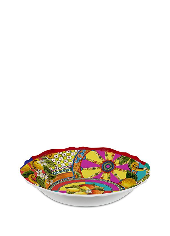 463-2.jpg Baci Melamin Ortigia Desenli Melamin Oval Salata Kasesi - Görsel 1