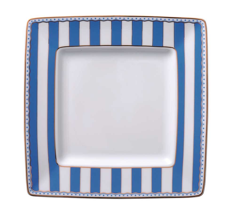 61f7f954db5ee91e91e9e44d_M251L-squareplate.jpg Noritake Carnivale Lacivert Porselen Kare Tabak - Görsel 1