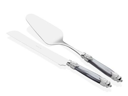 RİVADOSSİ ARİANNA CHROME GRİ PASTA SERVİS SETİ