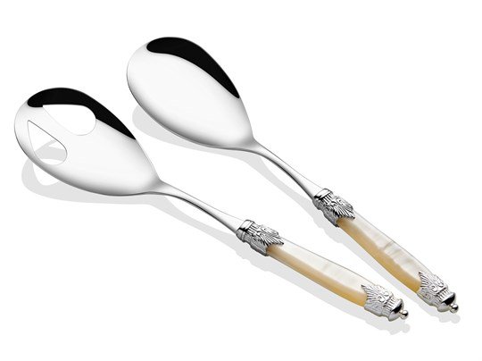 85-2.jpg RİVADOSSİ ARİANNA CHROME KEMİK SALATA SERVİS SETİ - Görsel 1