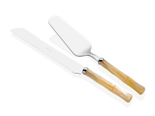 87.jpg RİVADOSSİ BAMBOO KEMİK PASTA SERVİS SETİ - Görsel 1