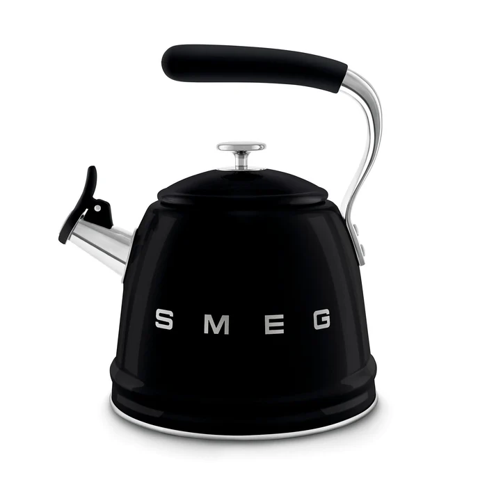 9-1-3.webp Smeg Ocak Üstü Islıklı Whistling Kettle Su Isıtıcısı Siyah CKLW2001BL - Görsel 1