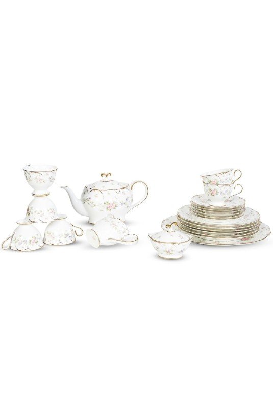 D.jpg WANELLİ Tiffany Flowers Çay Seti 24 Parça - Görsel 1