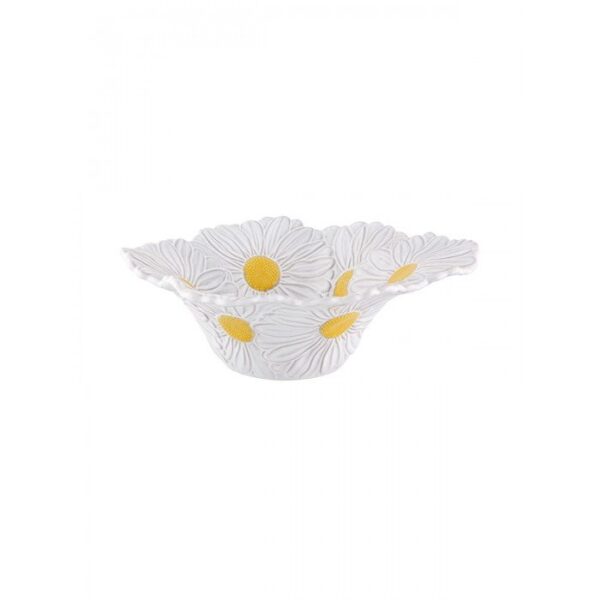 Bordallo Pinheiro-Maria Flor Beyaz Papatya Servis Kase 27cm