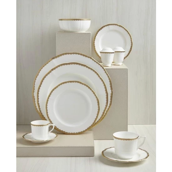 format_webp.webp PROUNA Antique Gold 72 Parça 12 Kişilik Yemek Takımı - Görsel 1