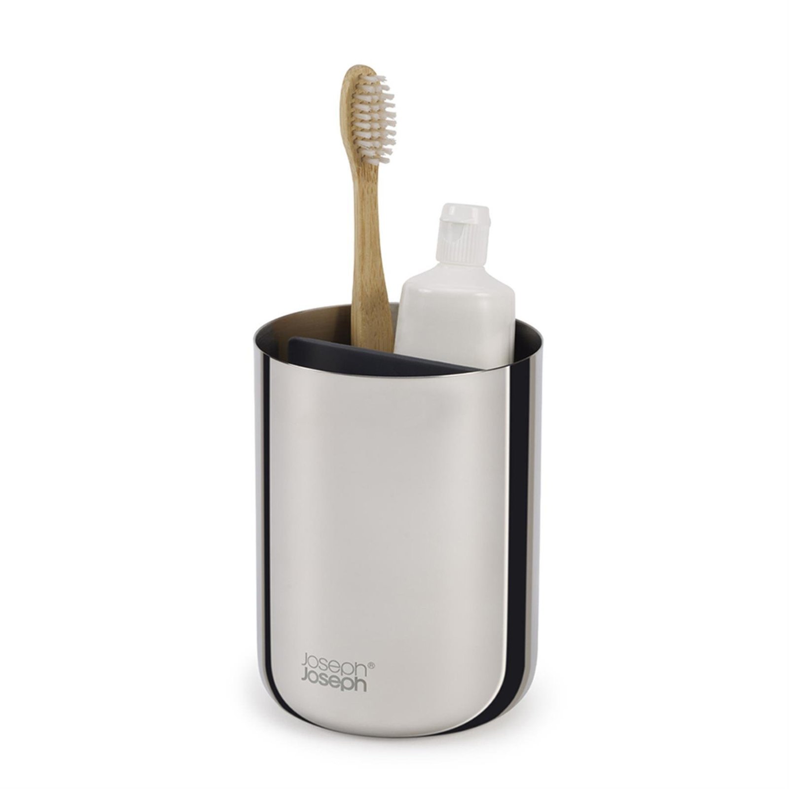 joseph-josephchefcojoseph-joseph-easys-6411-a.jpg Joseph Joseph EasyStore - Lüks Paslanmaz Çelik Diş Fırçası Tutucu Caddy Banyo Depolama, Standart Çelik - Görsel 1
