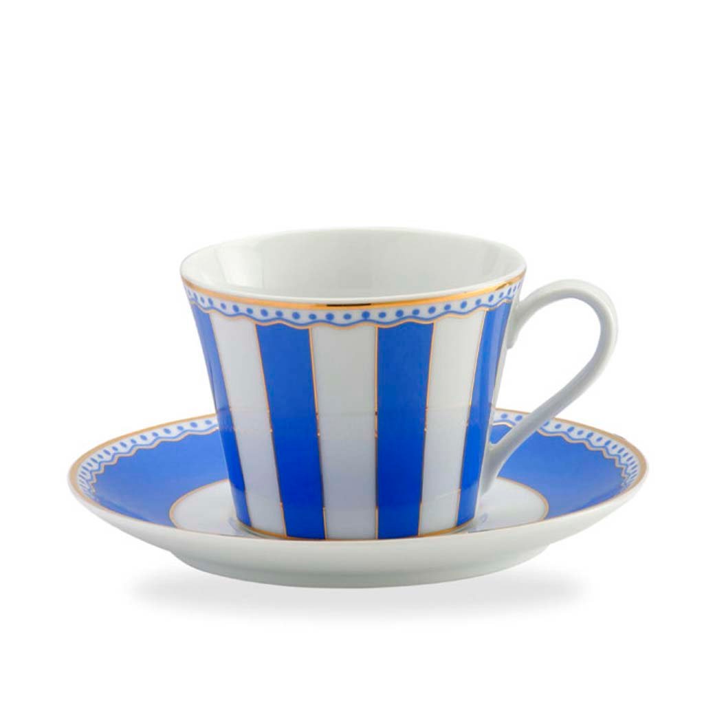 m25191185cs-2.jpg Noritake Carnivale Lacivert Porselen Çay Fincan ve Tabak 220ml - Görsel 1