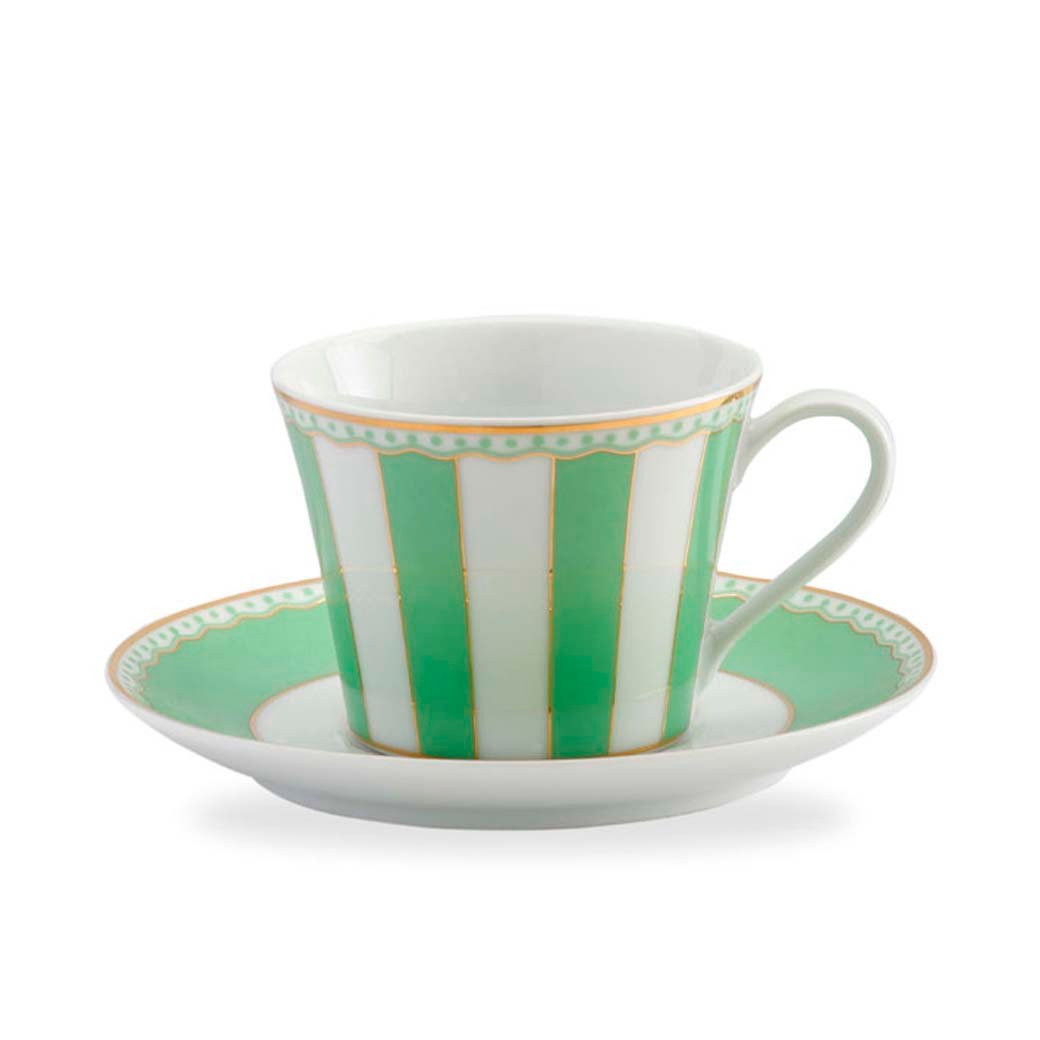 m25291185cs-2.jpg Noritake Carnivale Yeşil Porselen Çay Fincan ve Tabak 220ml - Görsel 1