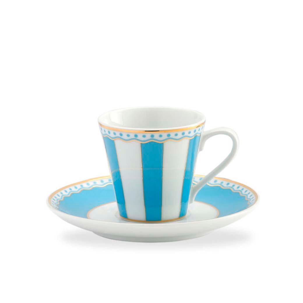 m25391168cs-2.jpg Noritake Carnivale Mavi Porselen Espresso Fincanı ve Tabağı 75ml - Görsel 1
