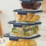 Neoflam FİKA GLACE VAKUMLU CAM SAKLAMA KABI SETİ MAVİ 5 PARÇA