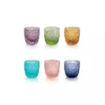VVI Tricot 6'lı Set Renkli Kahve Yanı Su Bardak 7,5 cl