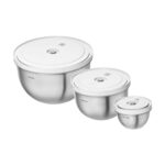 Zwilling Fresh & Save 3 Parça Paslanmaz Çelik Vakumlu Saklama Kase Seti S/M/L Boy