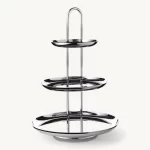EDZARD Apus etagere (yükseklik 40 cm, 3 katlı), ayna cilalı paslanmaz çelik 2202