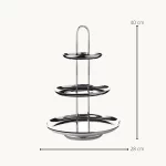 EDZARD Apus etagere (yükseklik 40 cm, 3 katlı), ayna cilalı paslanmaz çelik 2202 - Görsel 4