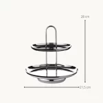 EDZARD Apus etagere (yükseklik 28 cm, 2 katlı), ayna cilalı paslanmaz çelik - Görsel 3
