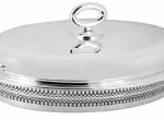 Greggio Gümüş Kaplama İşlemeli  Pyrex Camlı Oval Kaserol