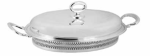 Greggio Gümüş Kaplama İşlemeli  Pyrex Camlı Oval Kaserol