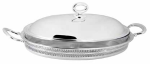 Greggio Gümüş Kaplama İşlemeli  Pyrex Camlı Oval Kaserol - Görsel 2