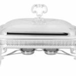 Greggio Gümüş Kaplama İşlemeli Pyrex Camlı Isıtıcılı Kaserol