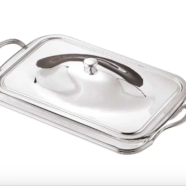 Greggio Gümüş Kaplama Pyrex Camlı Dikdörtgen Kaserol