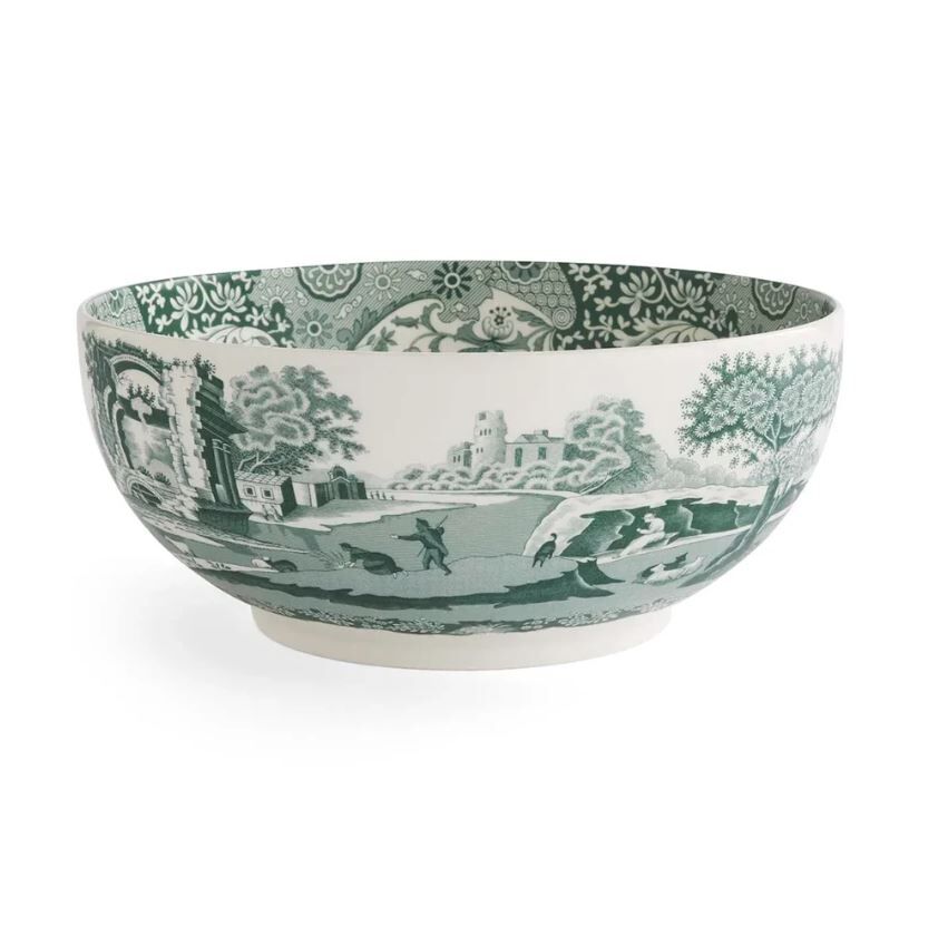 s1 Spode Heritage Green Italian Yuvarlak salata servis 29 CM - Görsel 1