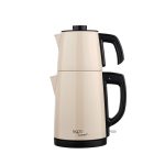 Leggno Gourmet Pro Paslanmaz Çelik Çay Makinesi Krem
